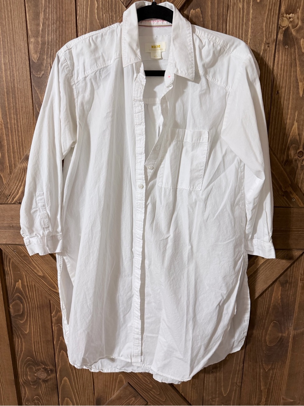 Maeve White Casual Button-Down Shirt